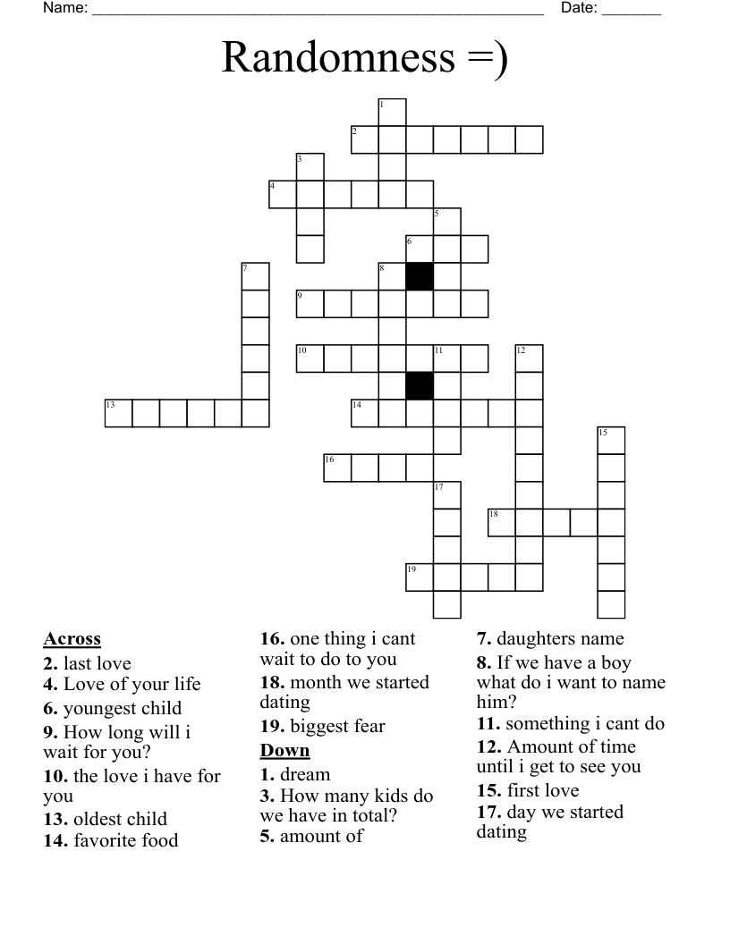 Randomness =) Crossword