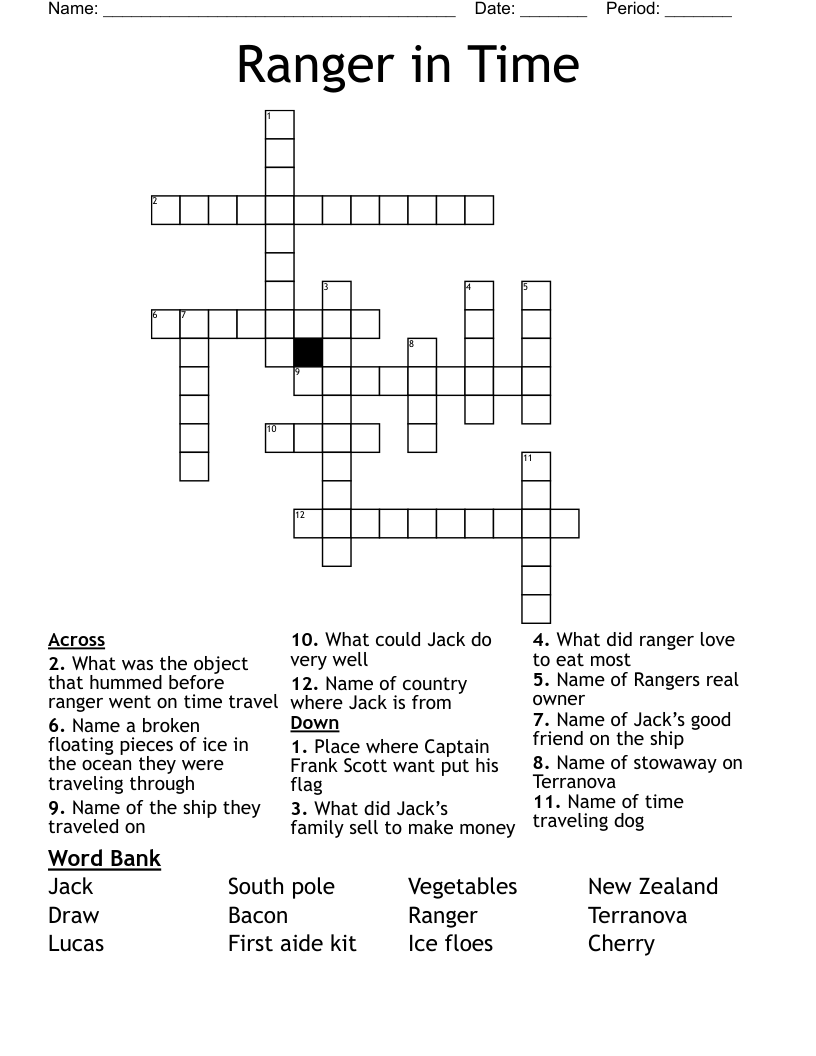 Ranger in Time  Crossword