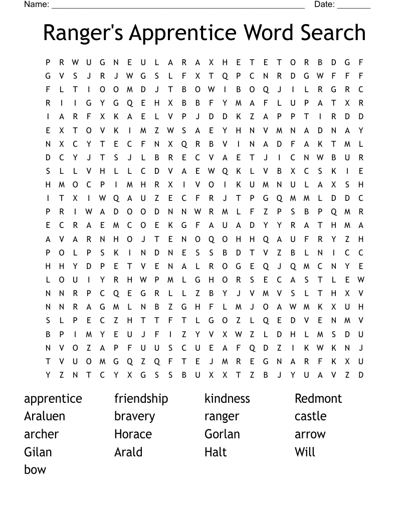 Ranger's Apprentice Word Search