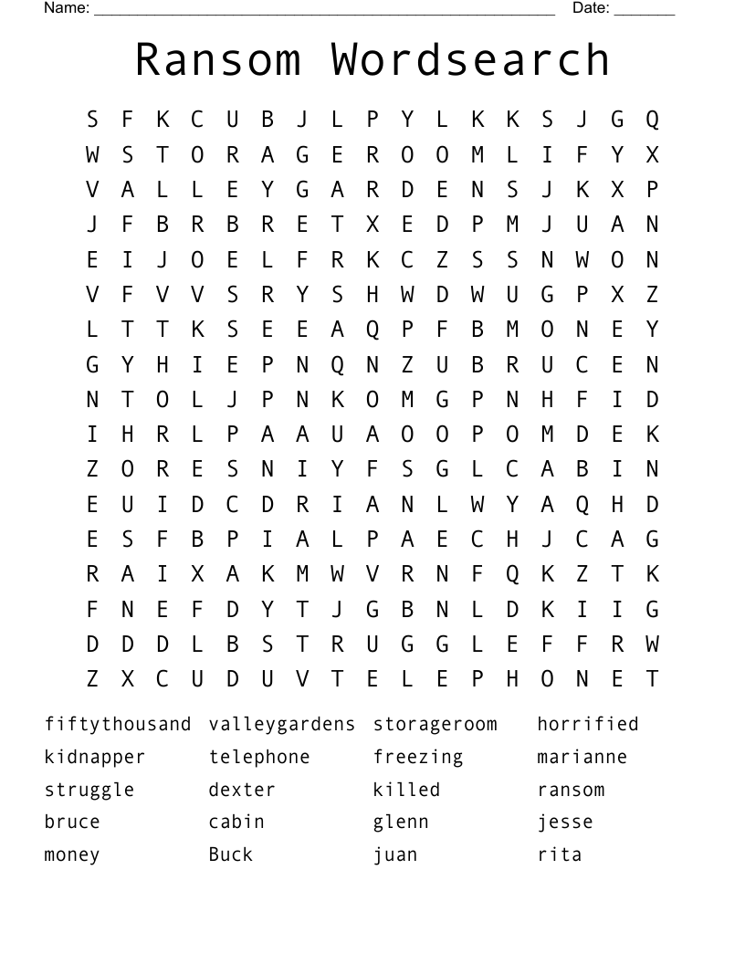 Ransom Wordsearch