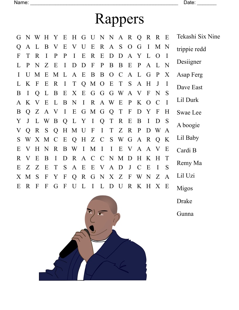 Rappers Word Search