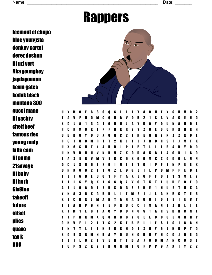 Rappers Word Search