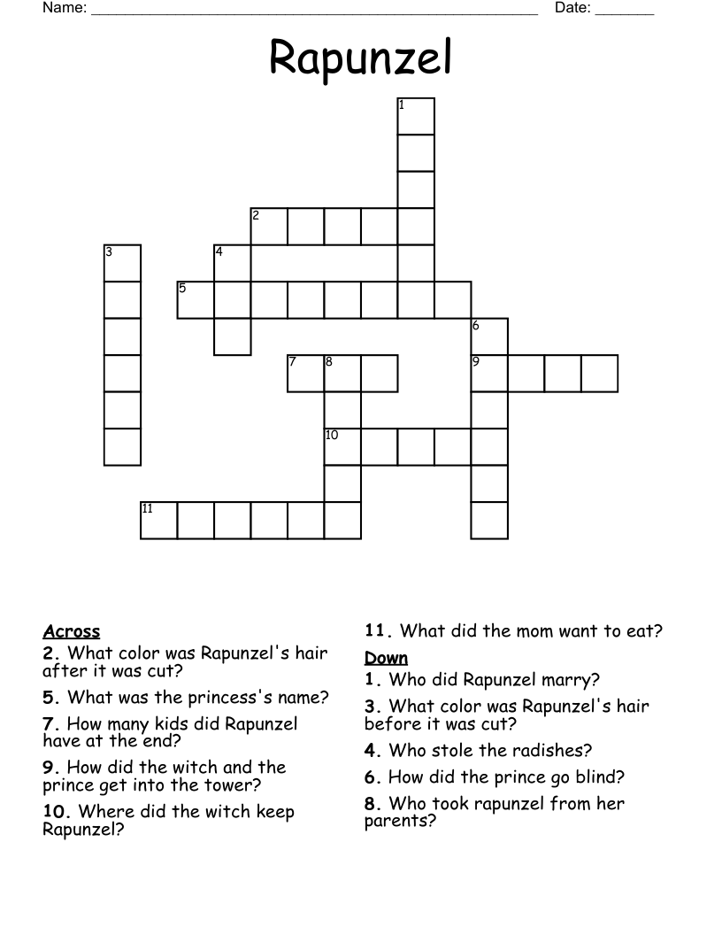Rapunzel Crossword