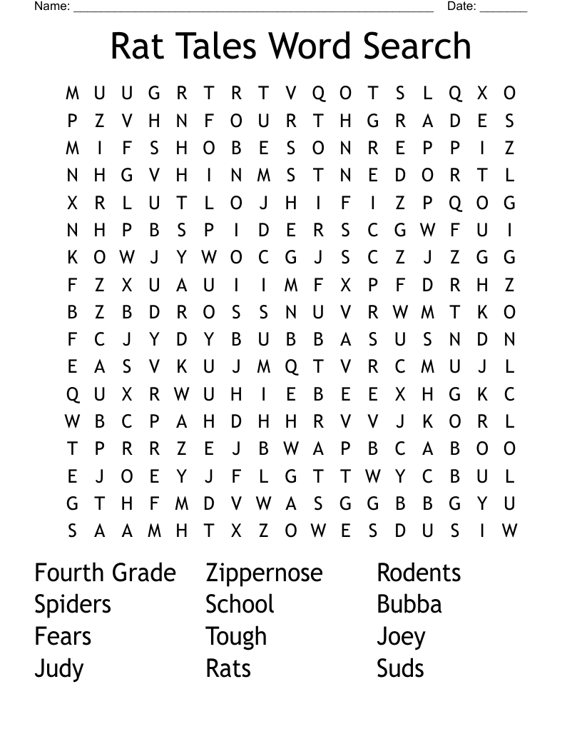 Rat Tales Word Search