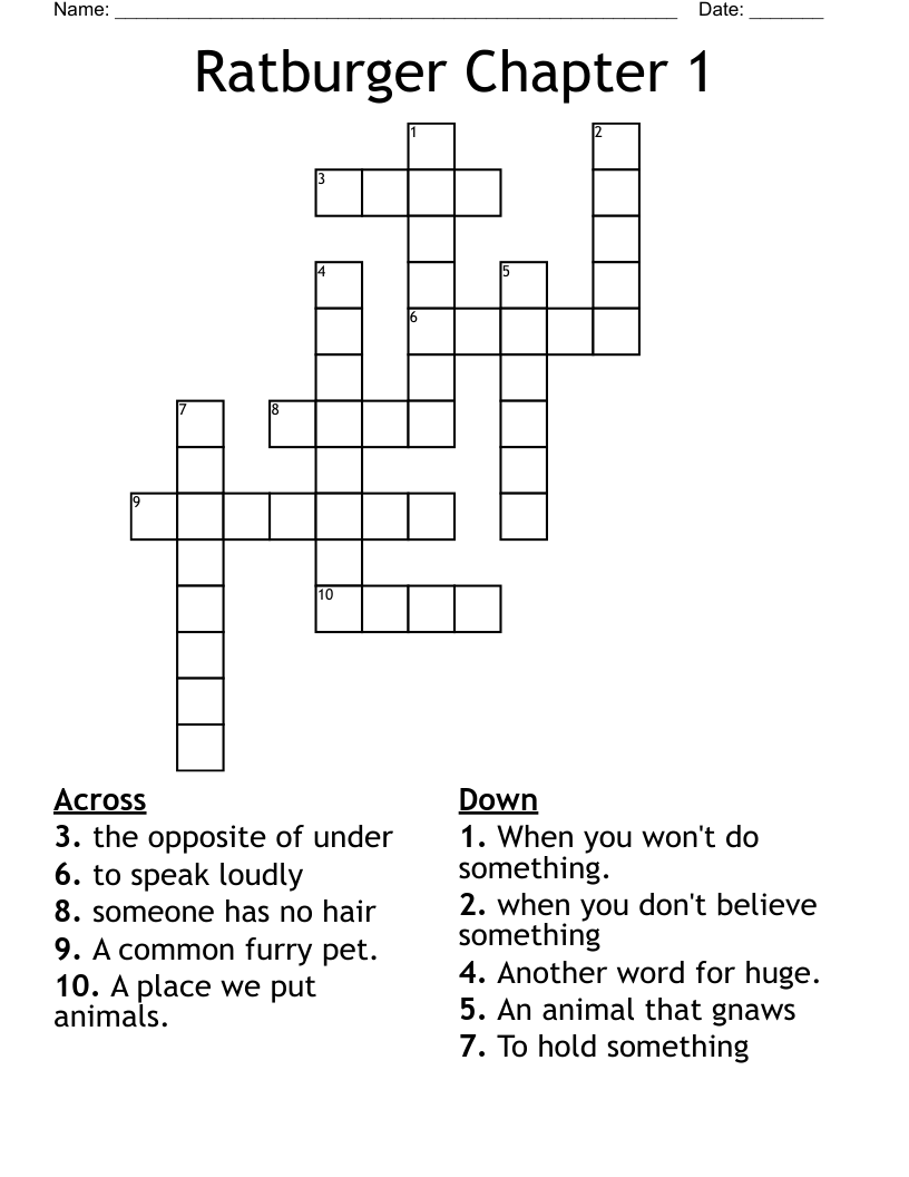 Ratburger Chapter 1 Crossword