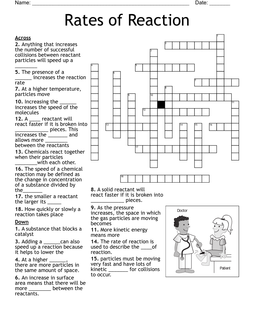 Rates of Reaction Crossword