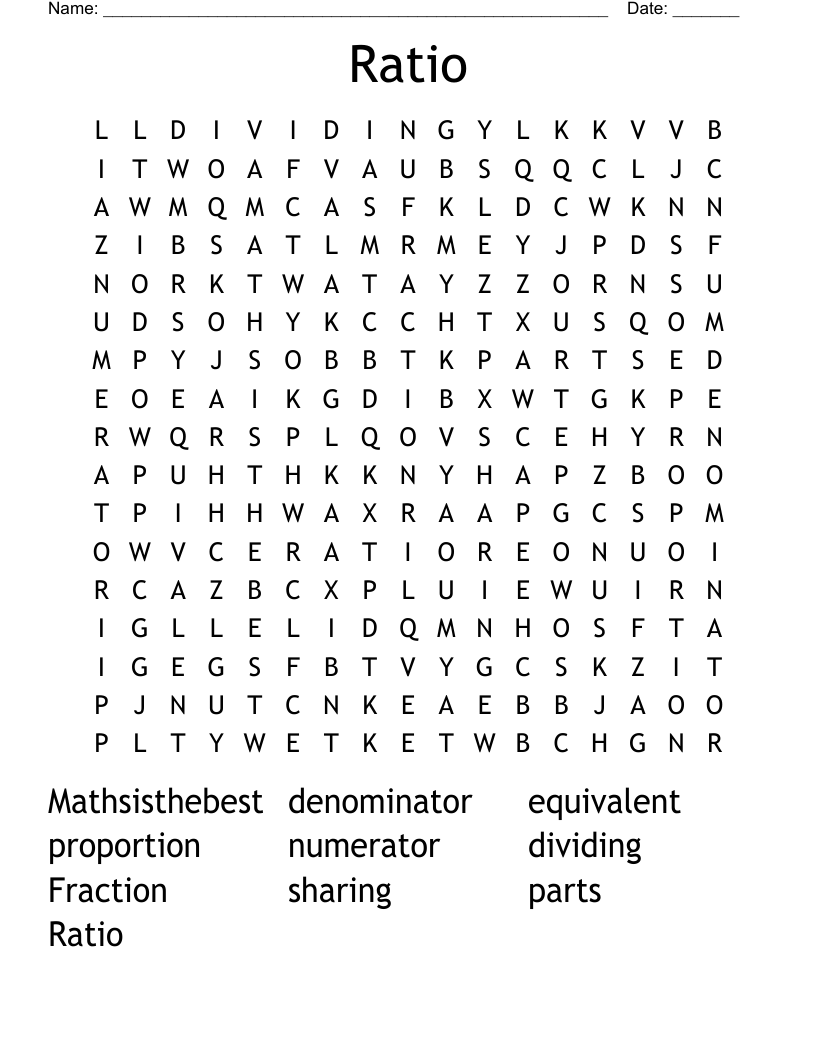 Ratio Word Search