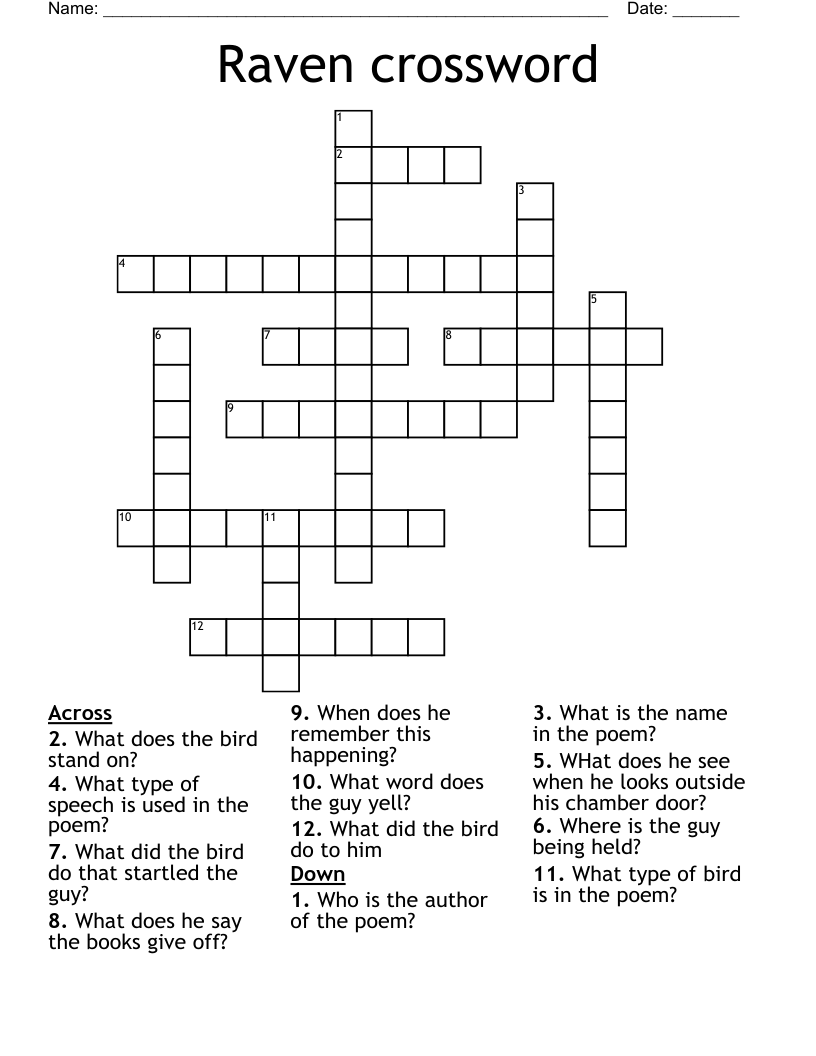 Raven crossword