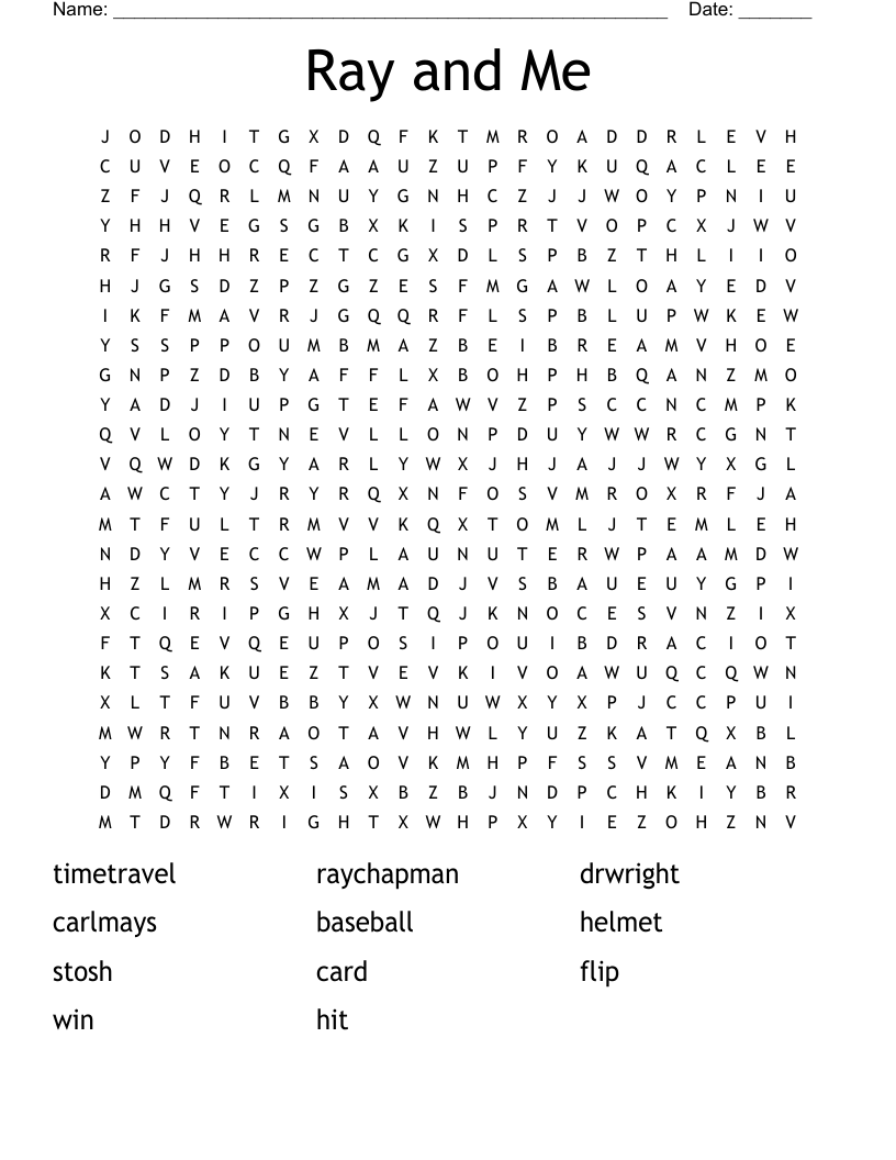 Ray and Me Word Search