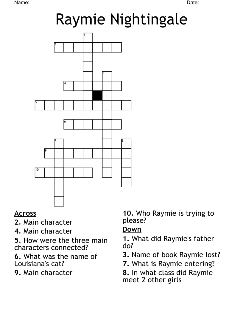 Raymie Nightingale Crossword