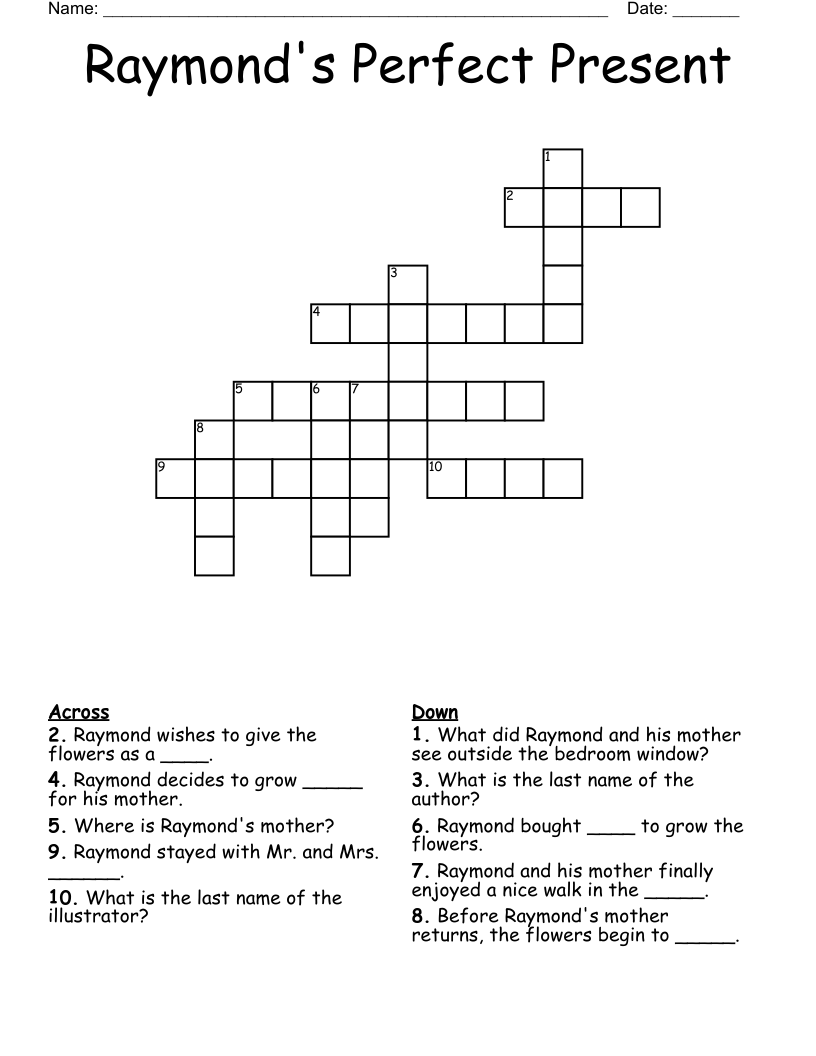Raymond's Perfect Present Crossword
