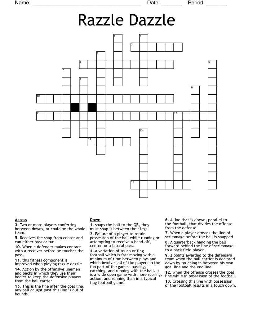 Razzle Dazzle  Crossword