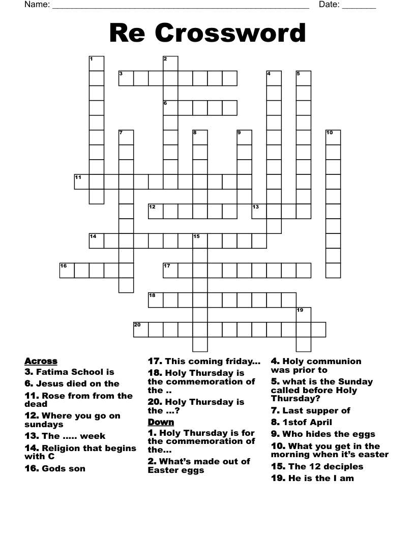 Re Crossword