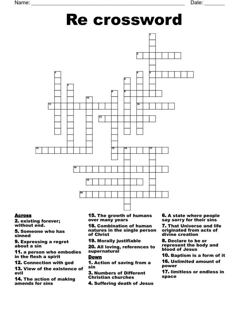 Re crossword