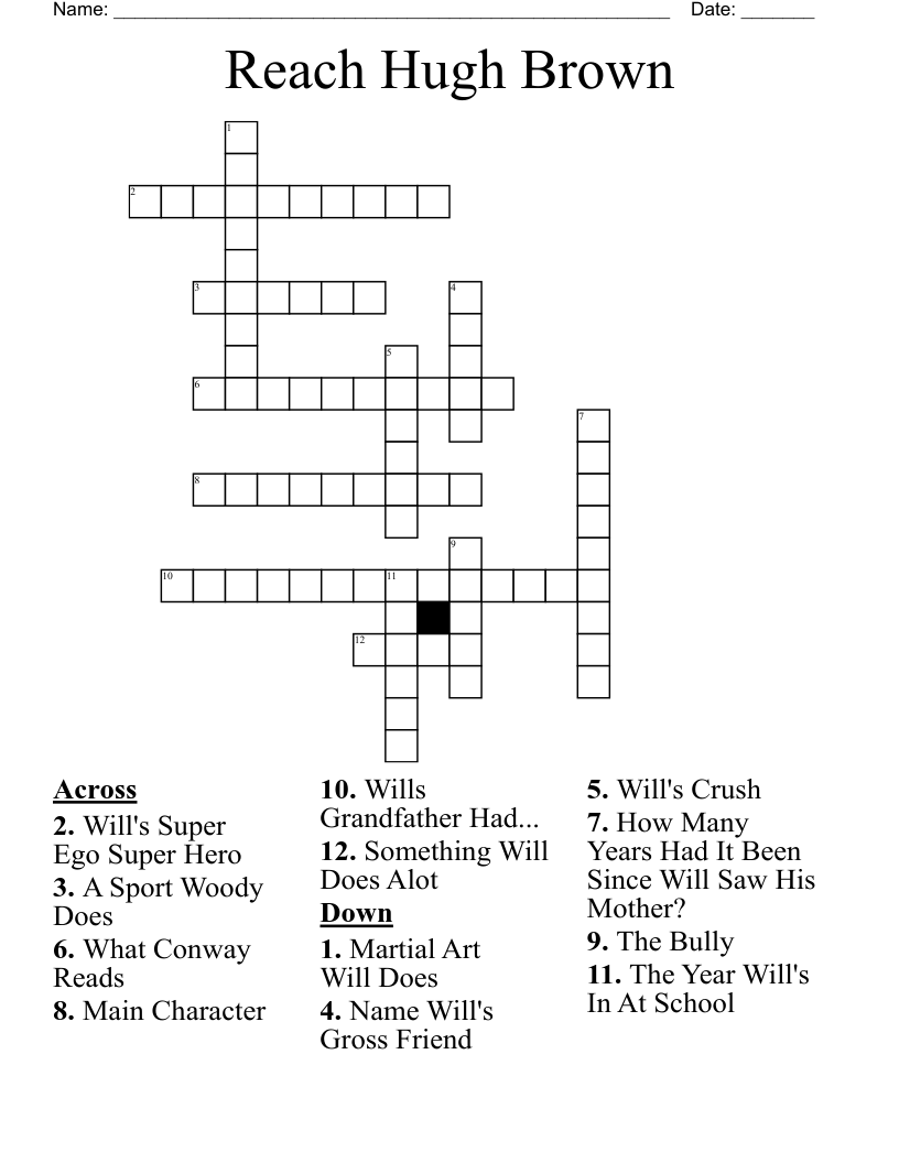 Reach Hugh Brown Crossword