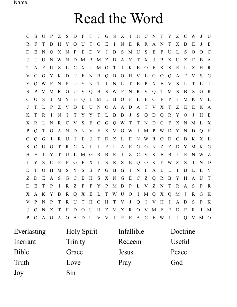 Read the Word Word Search