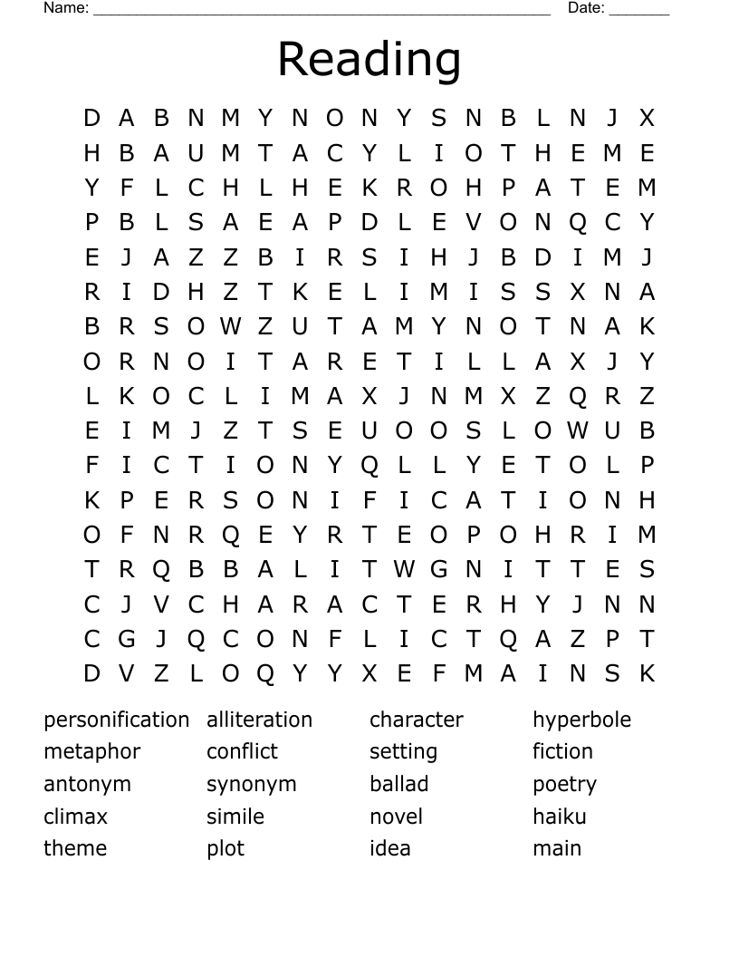 Reading Word Search