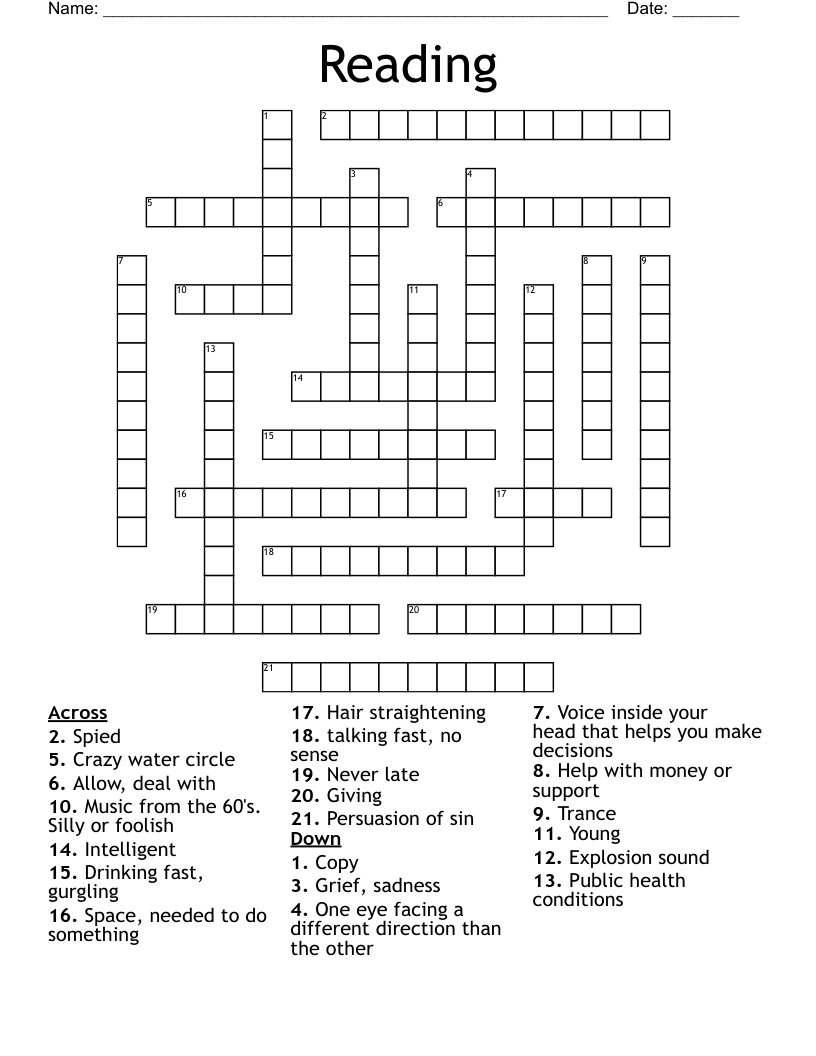 Reading Crossword
