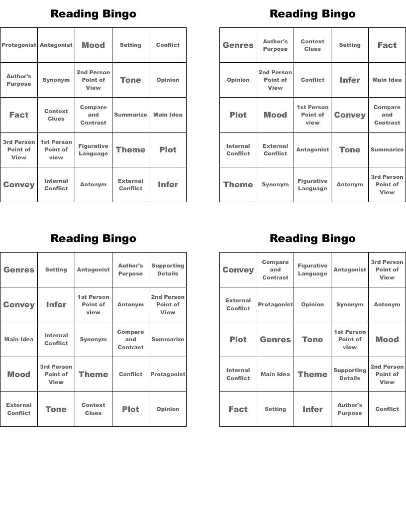 Reading Bingo