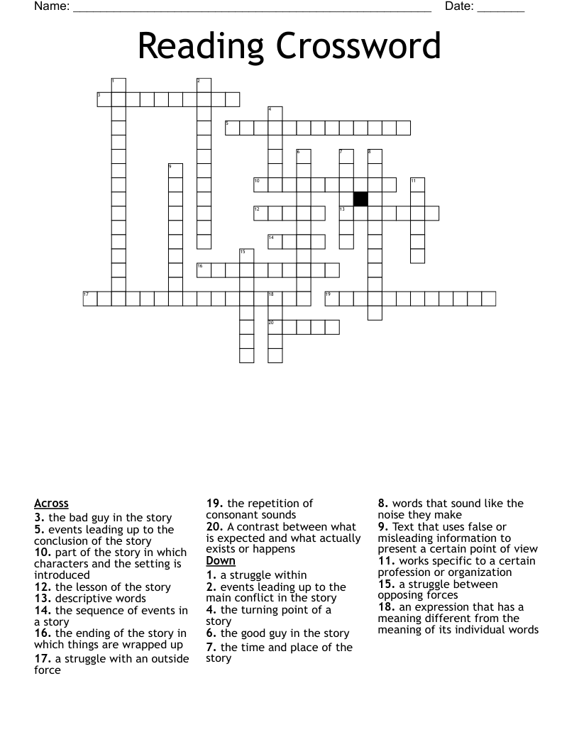 Reading Crossword