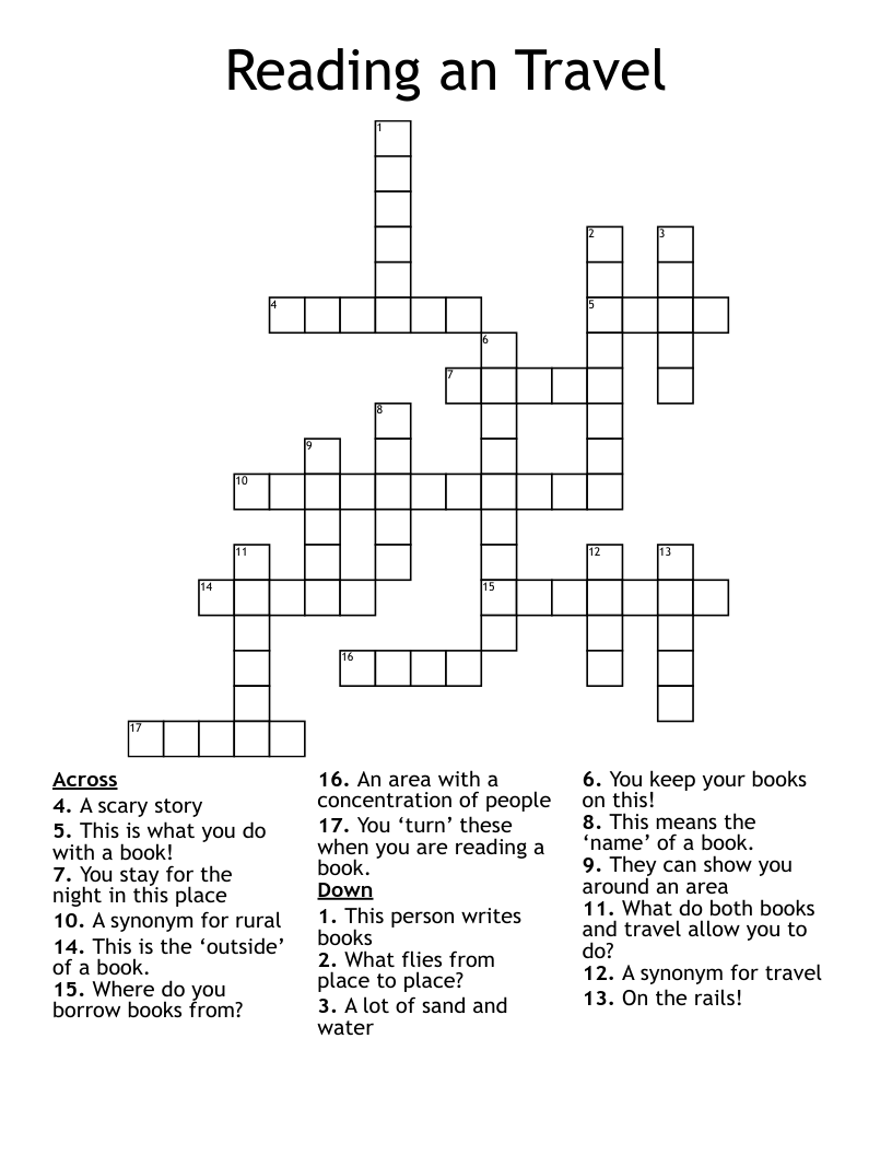 Reading an Travel Crossword