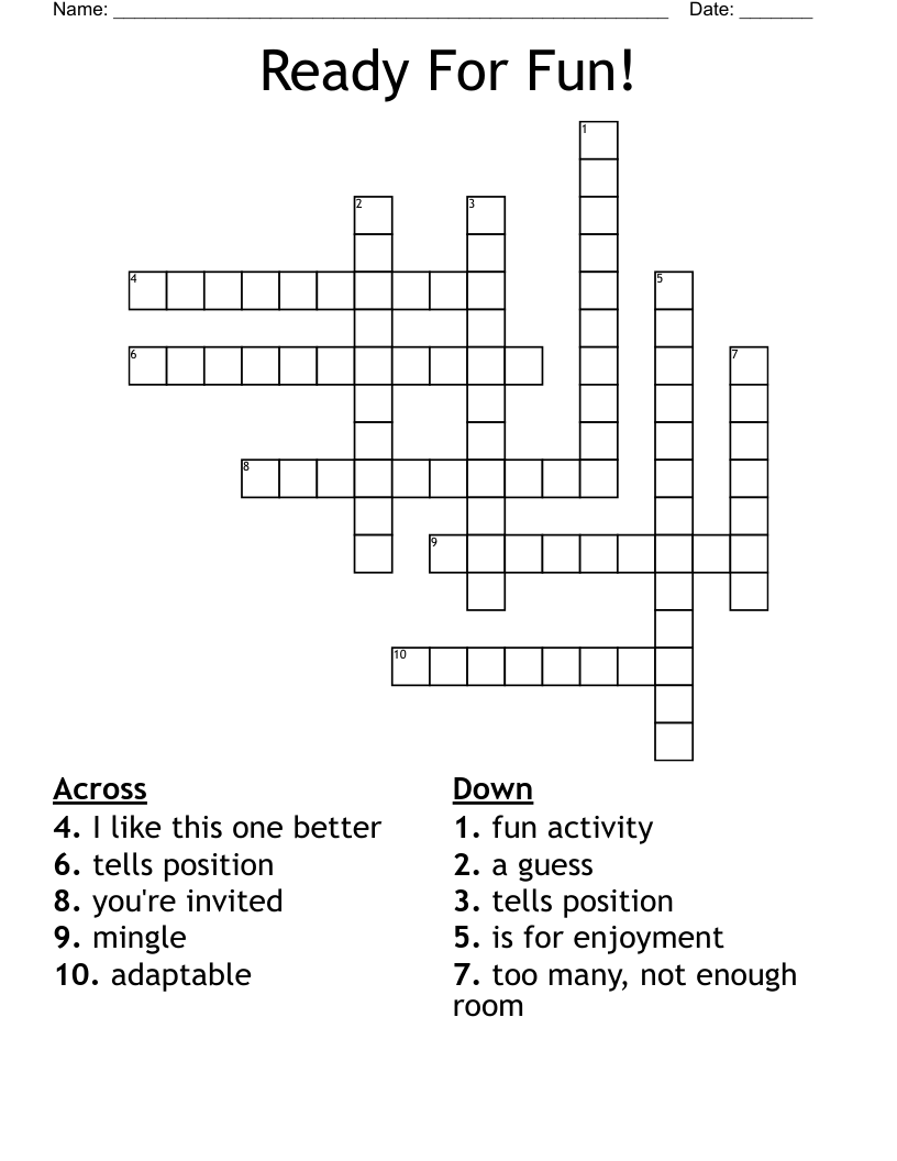 Ready For Fun! Crossword