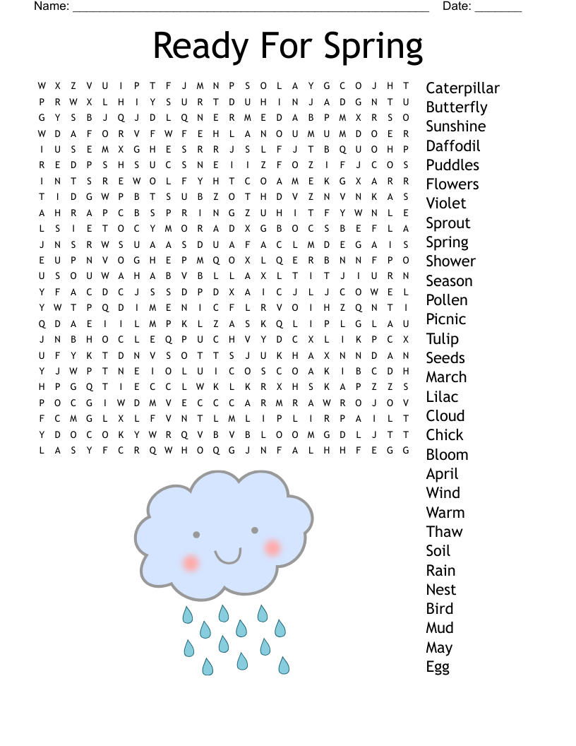 Ready For Spring Word Search