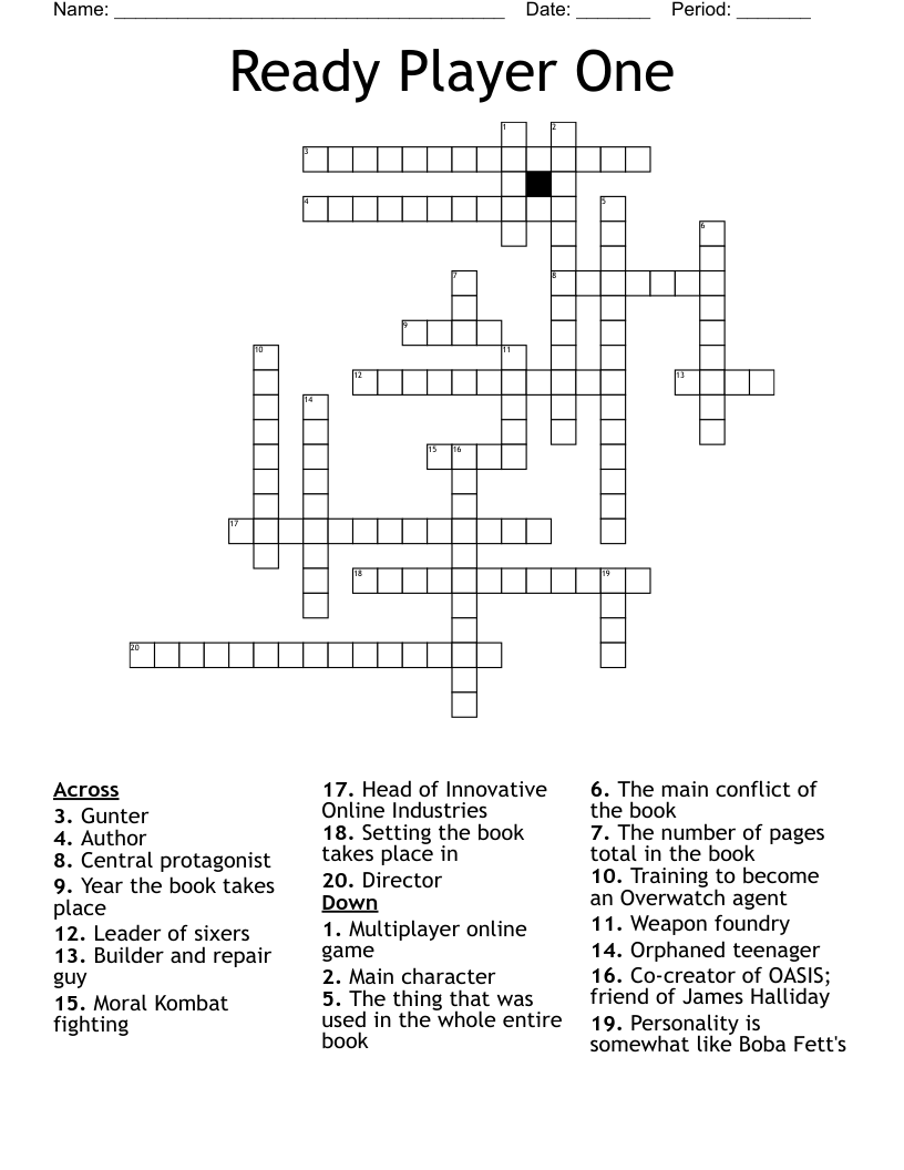 Ready Player One Crossword