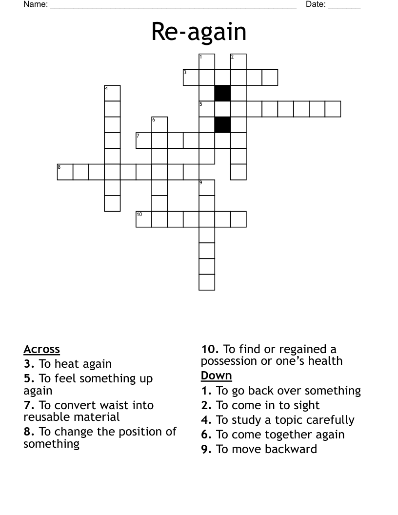 Re-again Crossword