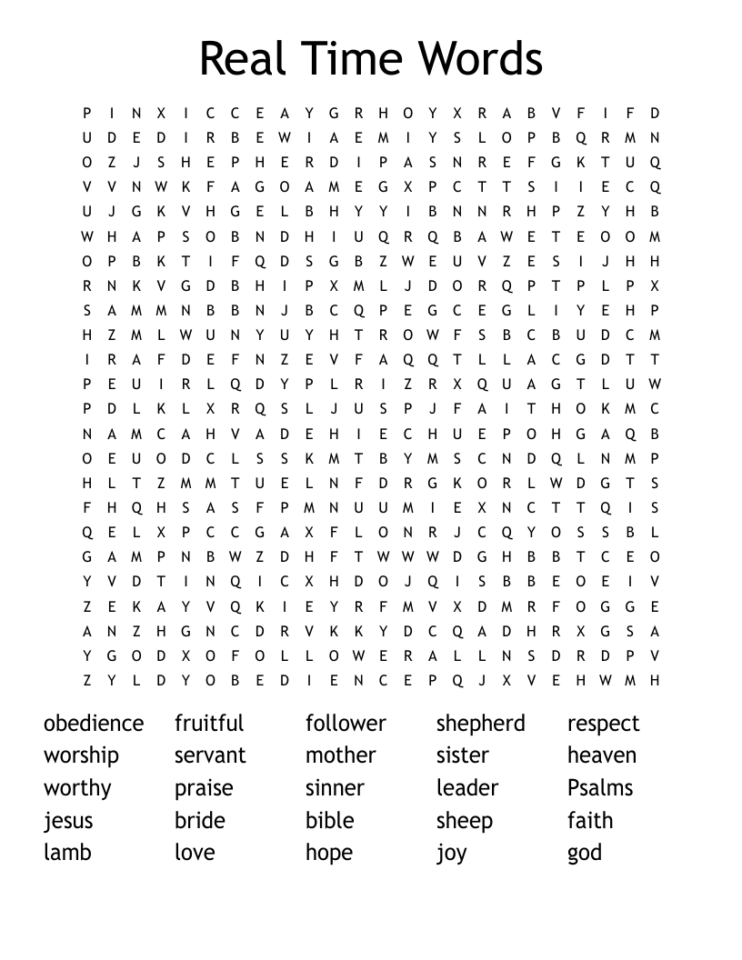 Real Time Words Word Search