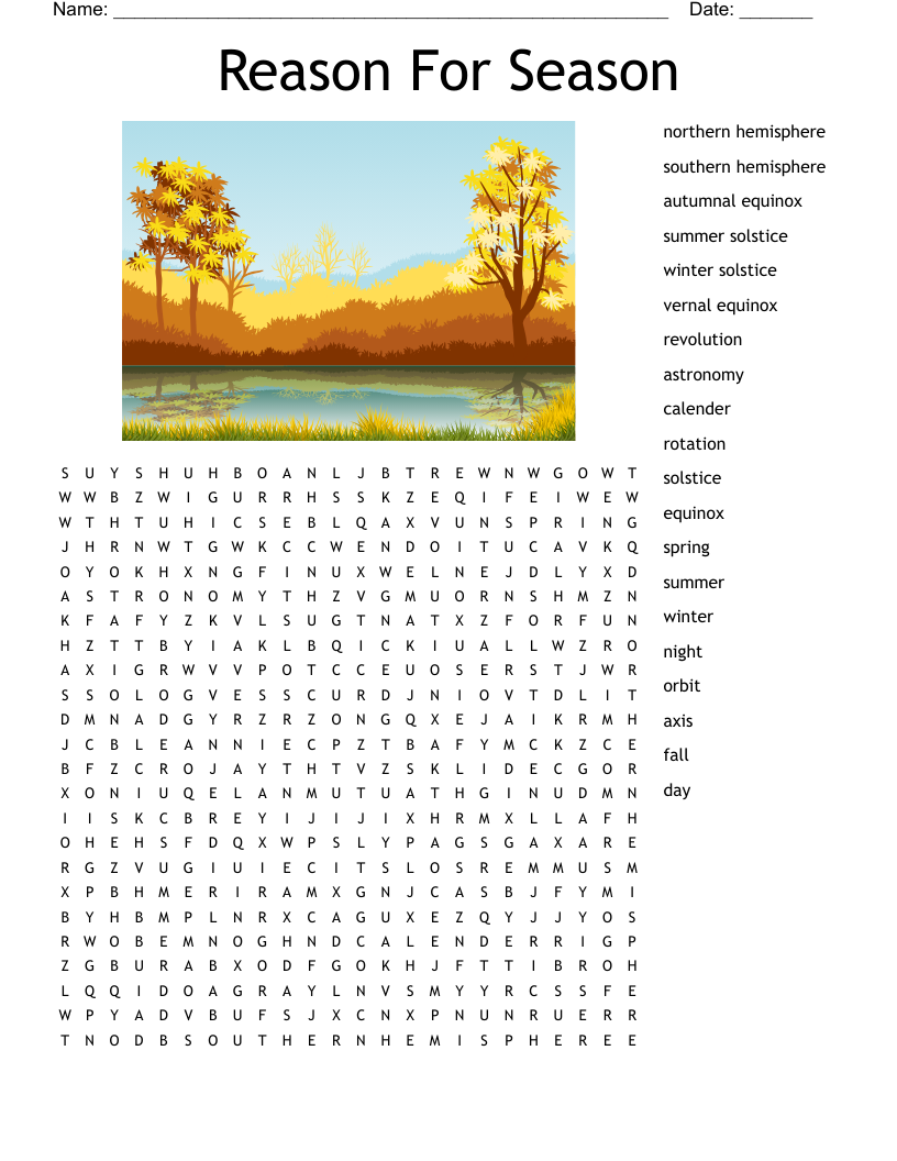 Reason For Season Word Search