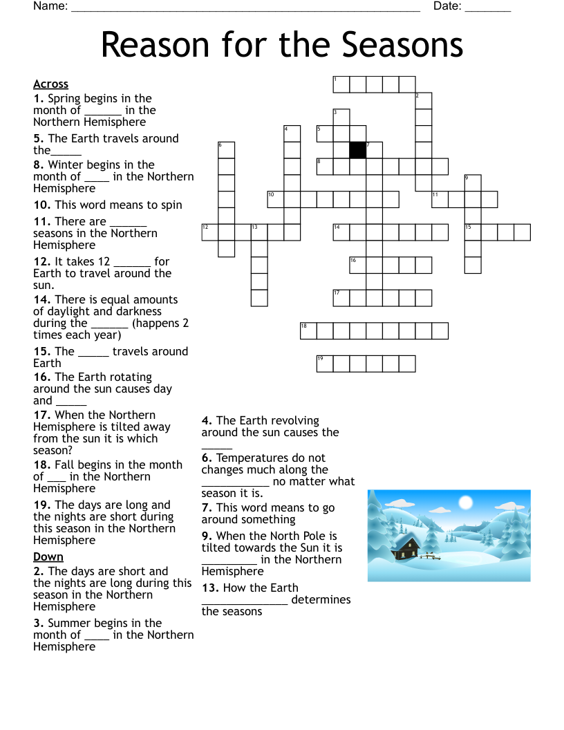 Reason for the Seasons Crossword