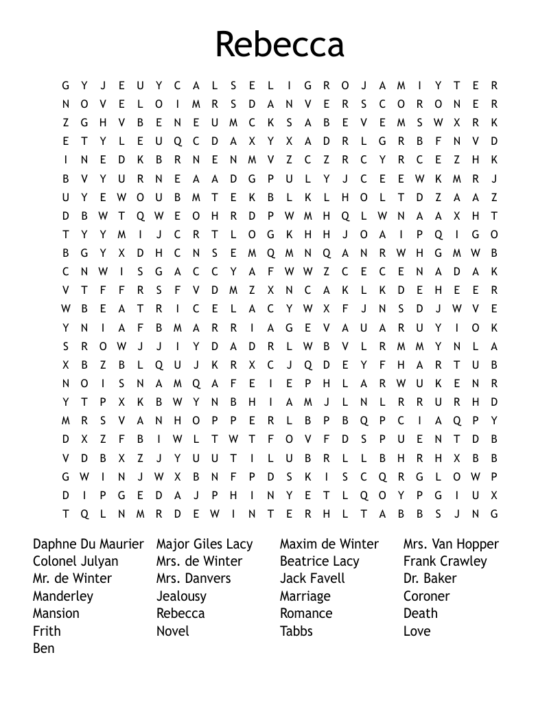 Rebecca  Word Search
