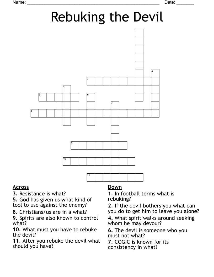 Rebuking the Devil Crossword