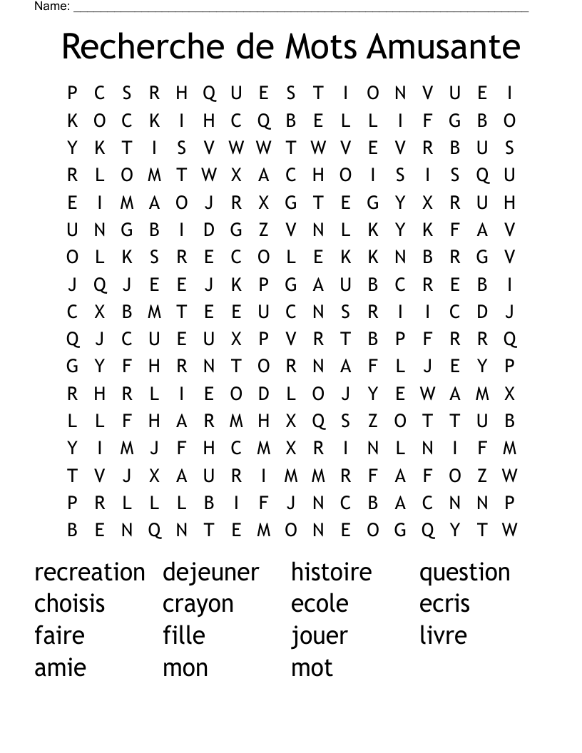 Recherche de Mots Amusante Word Search