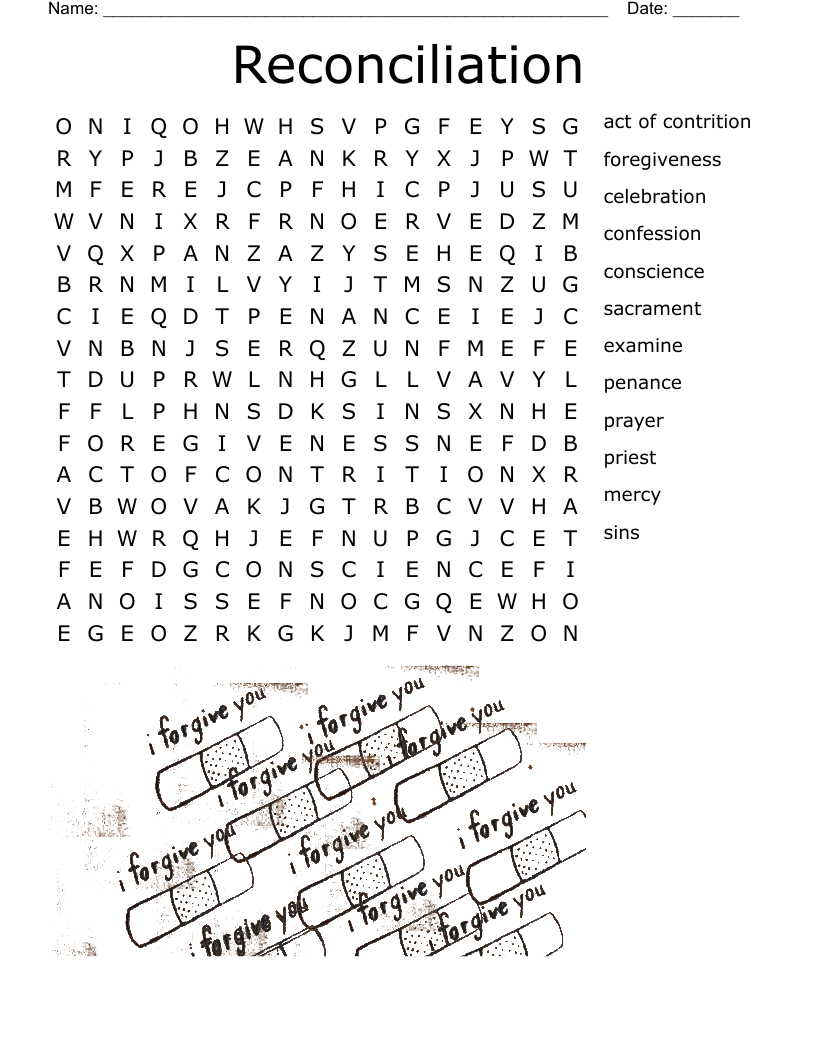 Reconciliation Word Search