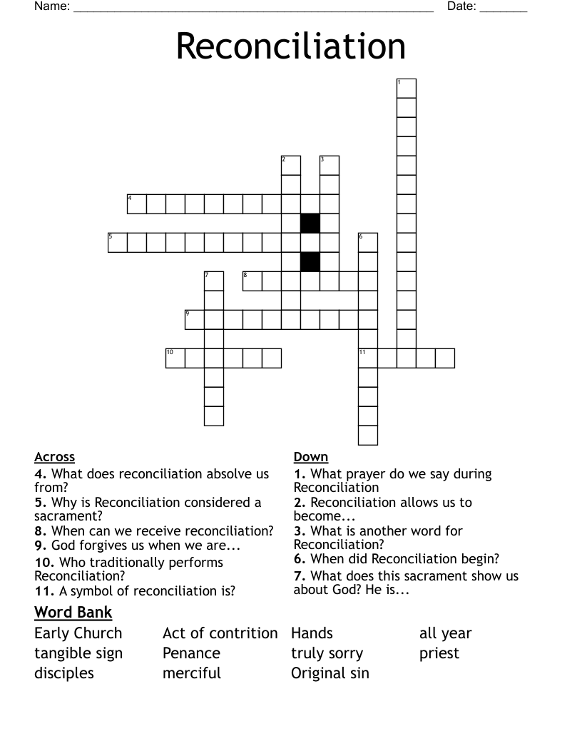 Reconciliation Crossword