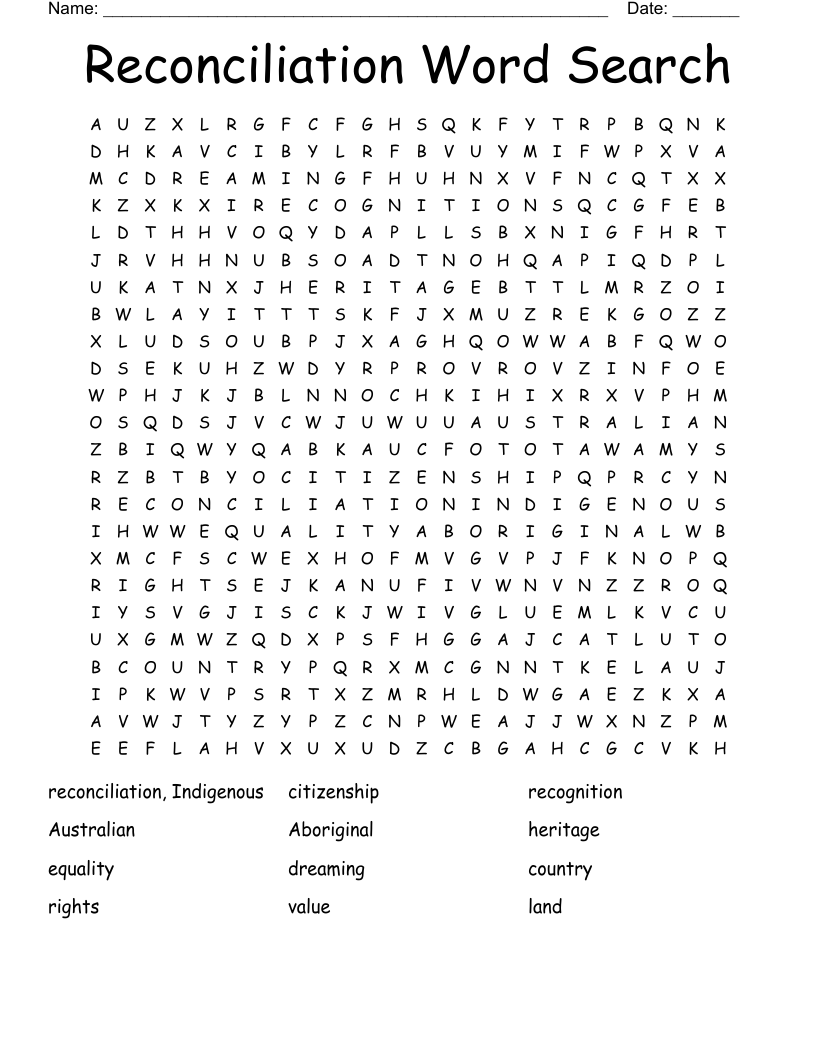 Reconciliation Word Search