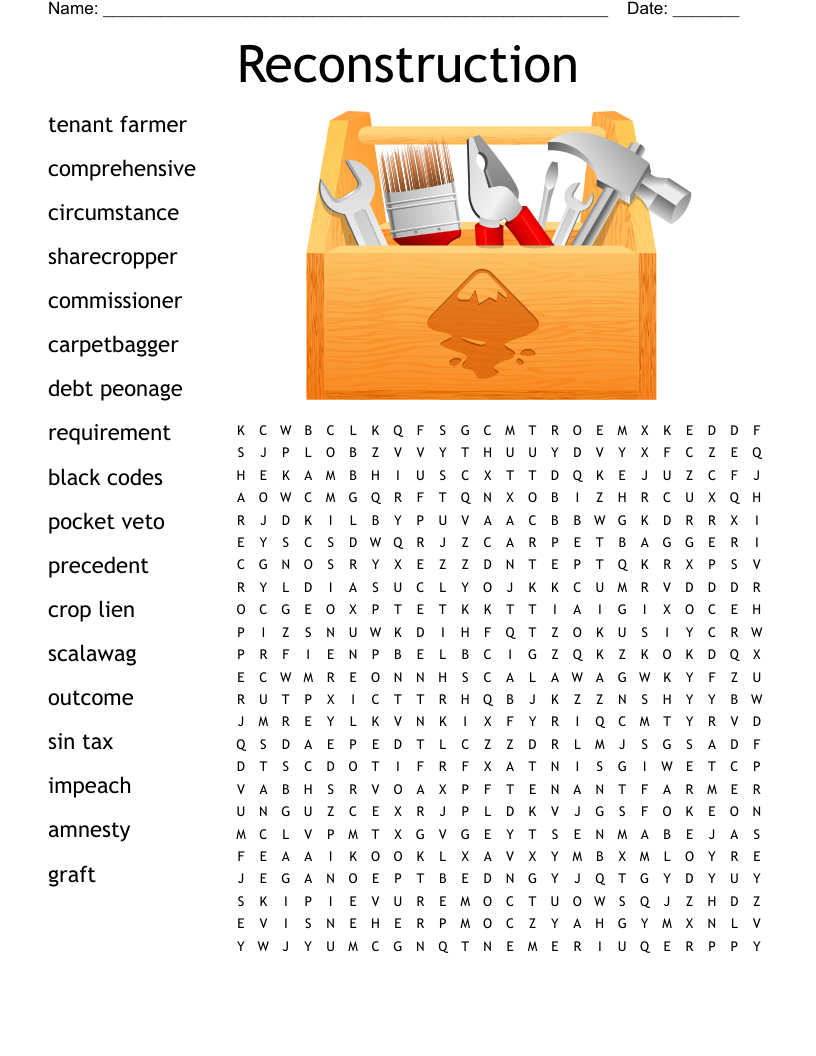 Reconstruction Word Search