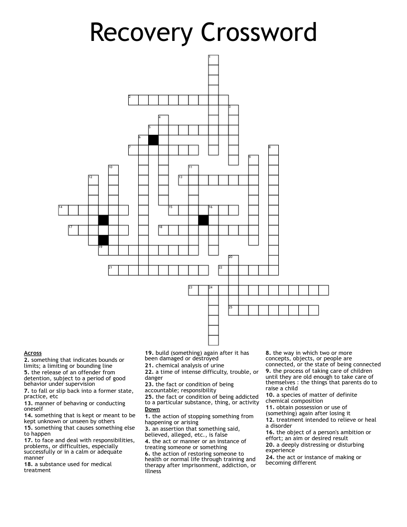 Recovery Crossword