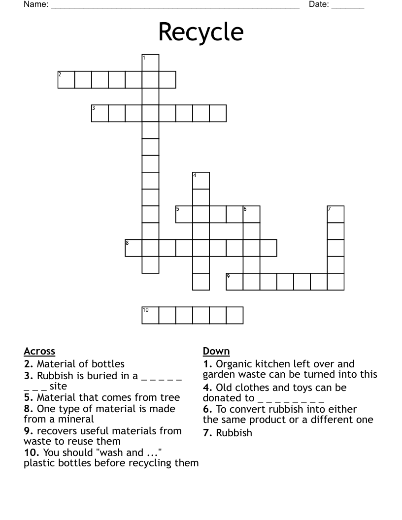 Recycle Crossword
