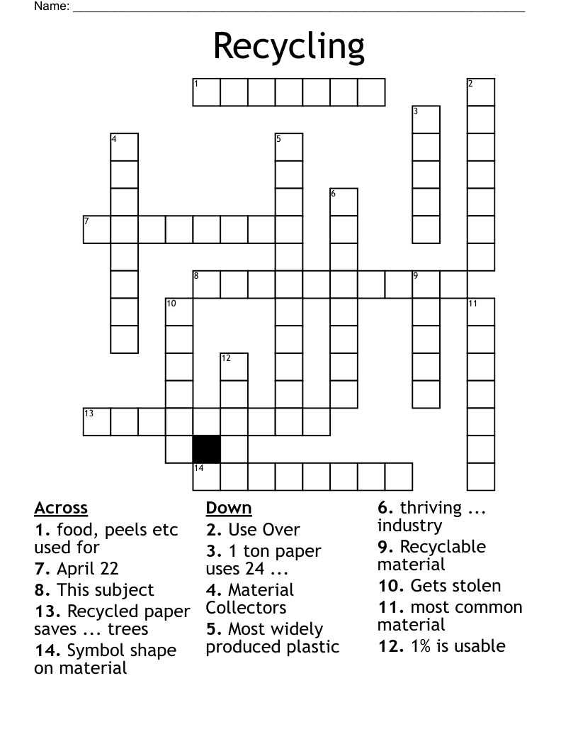 Recycling Crossword