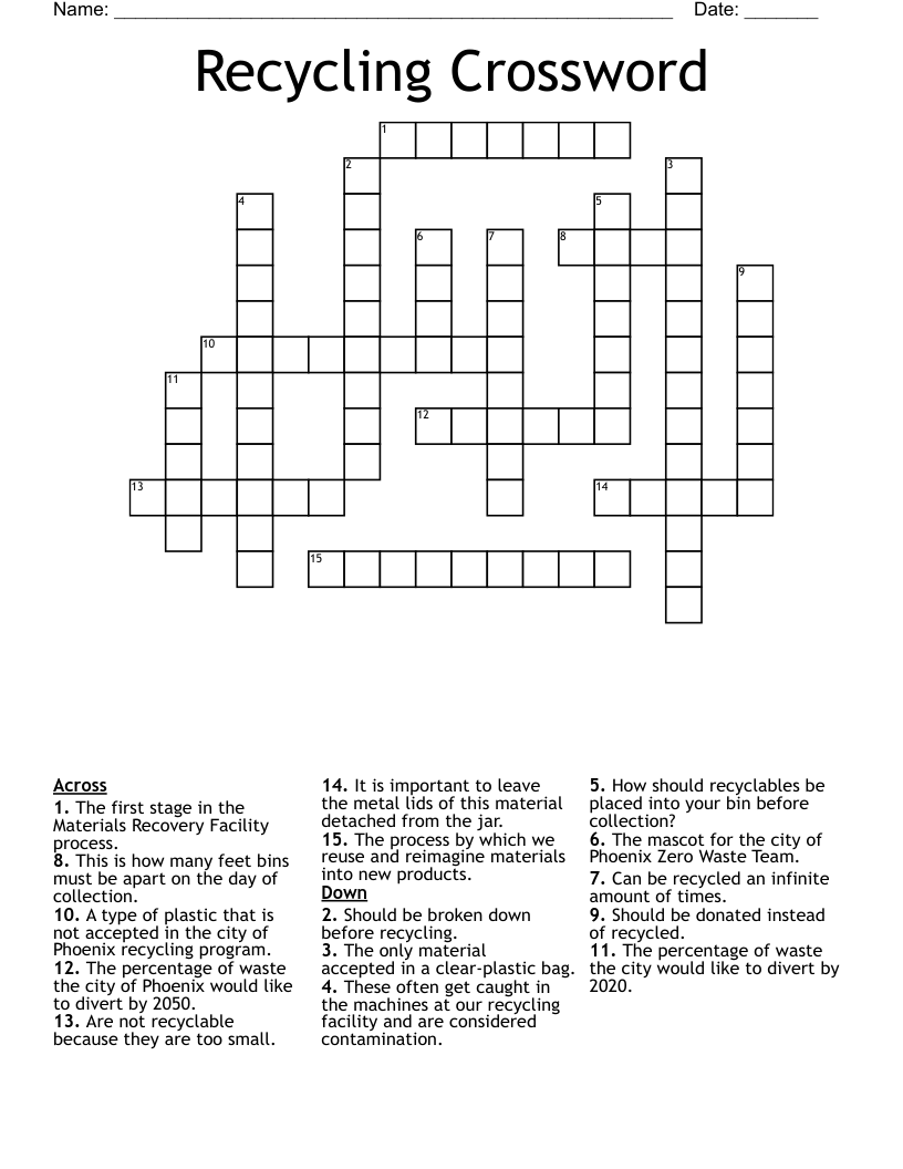 Recycling Crossword