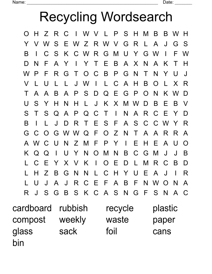 Recycling Wordsearch