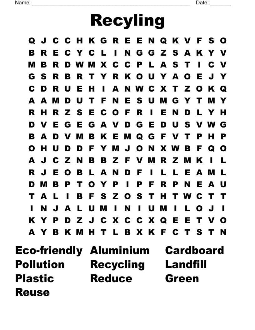 Recyling Word Search