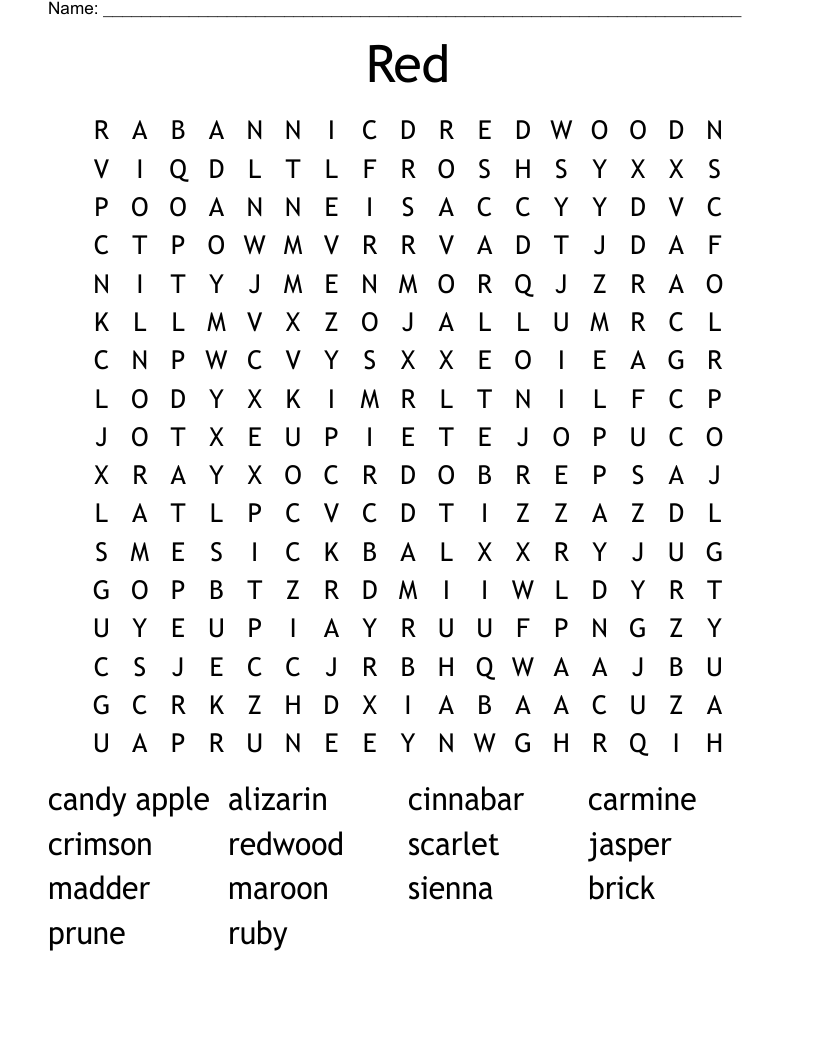 Red Word Search