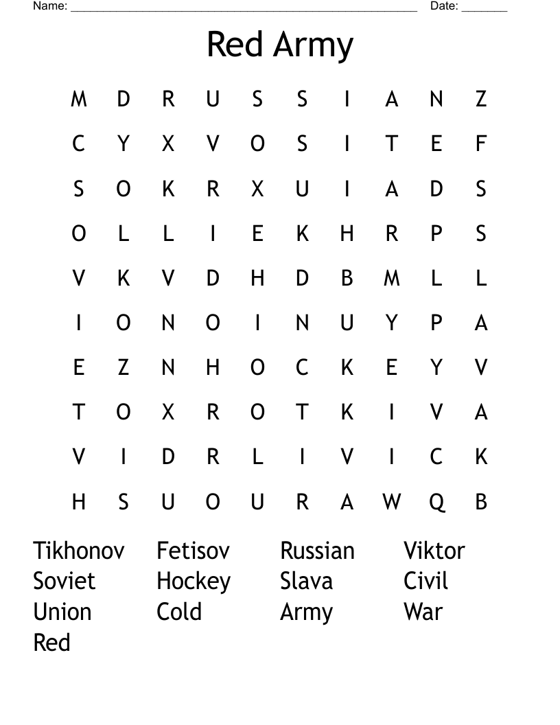 Red Army Word Search