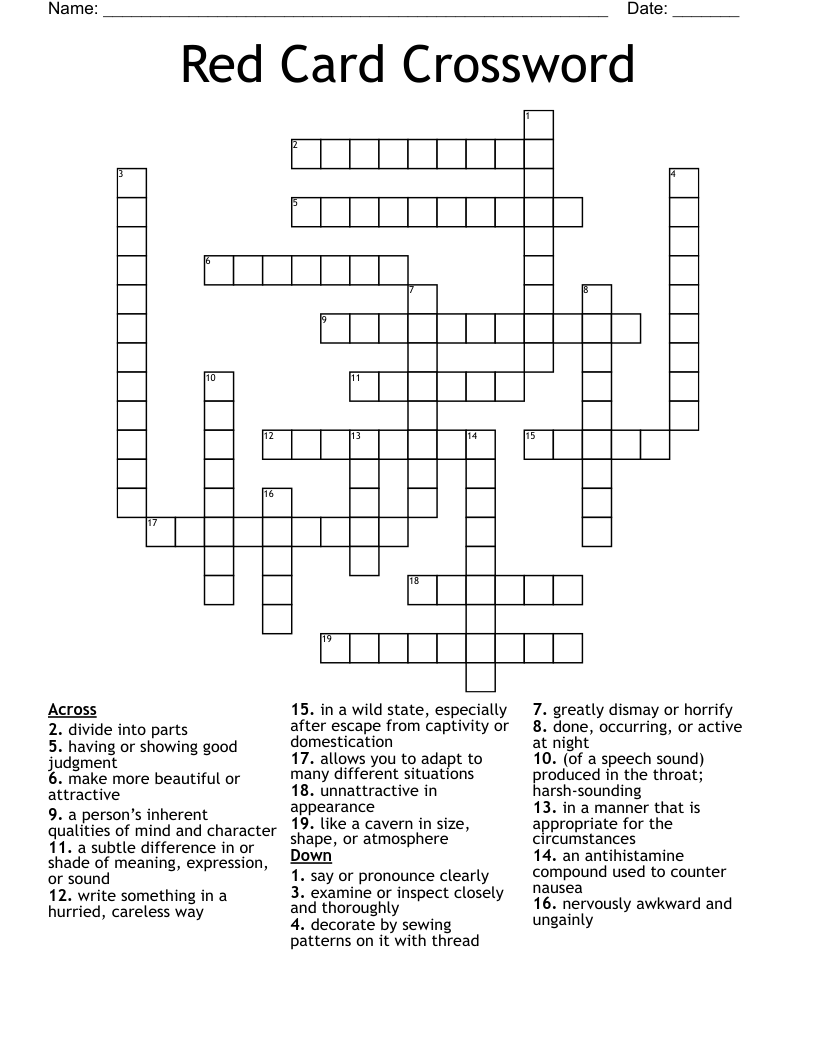Red Card Crossword