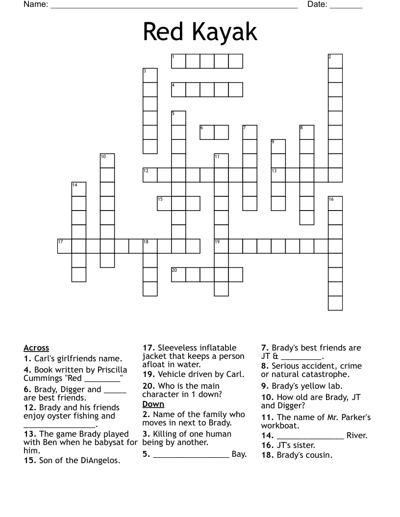Red Kayak Crossword