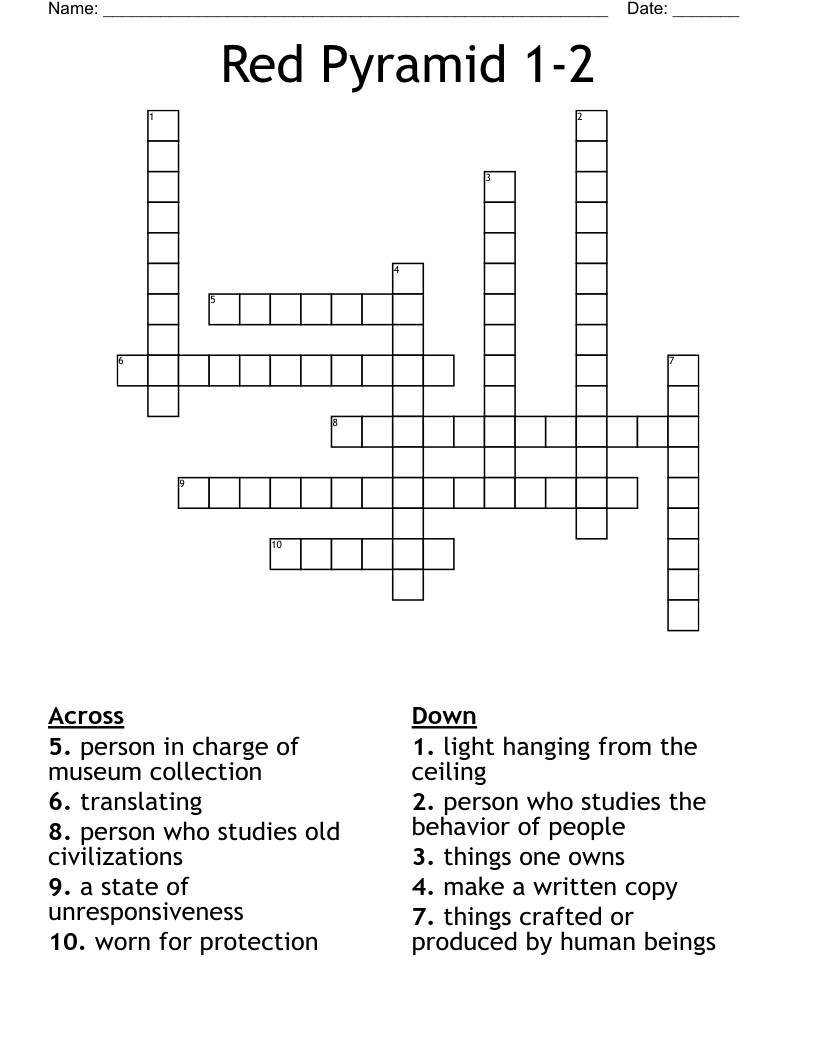 Red Pyramid 1-2 Crossword